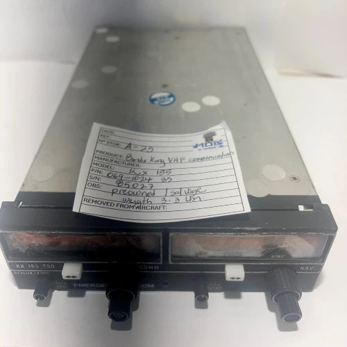 Bendix/King KX 155 NAV/COMM | P/N 069-1024-35 | 27.5V | TSO’d w/ Glideslope