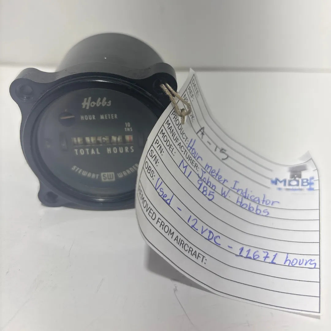 Hobbs Hour Meter by Stewart-Warner | 11656.7 Hours | 10–50VDC | Aviation
