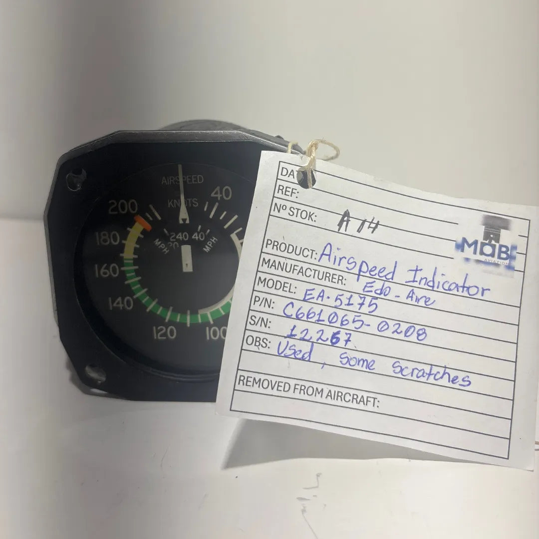 Edo-Aire EA-5175 Airspeed Indicator | 210 Knots | TSO C2b | Cessna