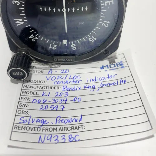 Bendix/King KI 203 VOR/LOC Indicator | P/N 066-3034-00 | 11–33VDC | TSO’d