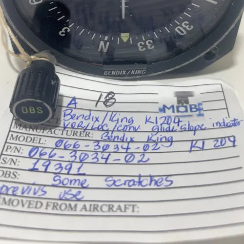 Bendix/King KI 204 VOR/LOC/GS Indicator | TSO Certified | 066-3034-02