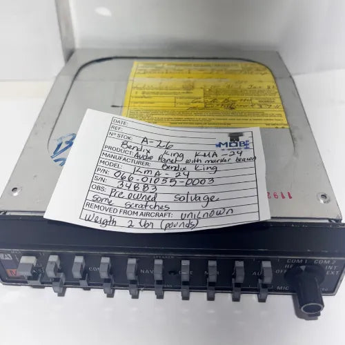 Bendix/King KMA-24 Audio Panel | P/N 066-01055-0003 | 14/28V | Intercom & PA