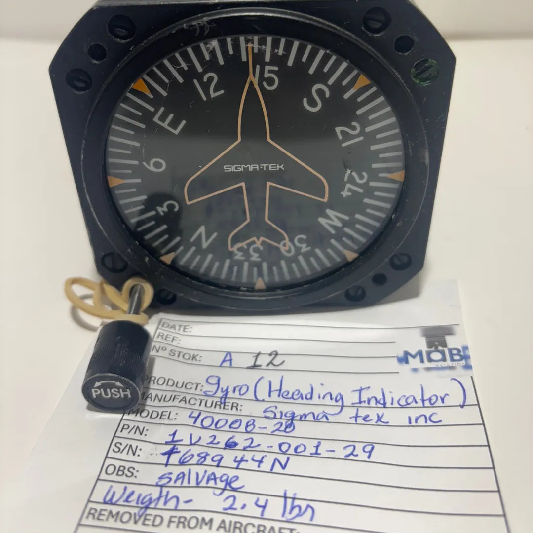 Sigma Tek 40008-20 Directional Gyro | P/N 1U262-001-29 | TSO’d | Vacuum-Driven