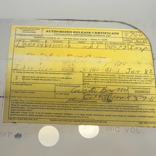 Bendix/King KMA-24 Audio Panel | P/N 066-01055-0003 | 14/28V | Intercom & PA