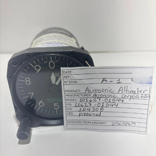 Aerosonic Altimeter 101627-01344 | TSO-C88 | 14-28V | -1000 to 27,000 ft